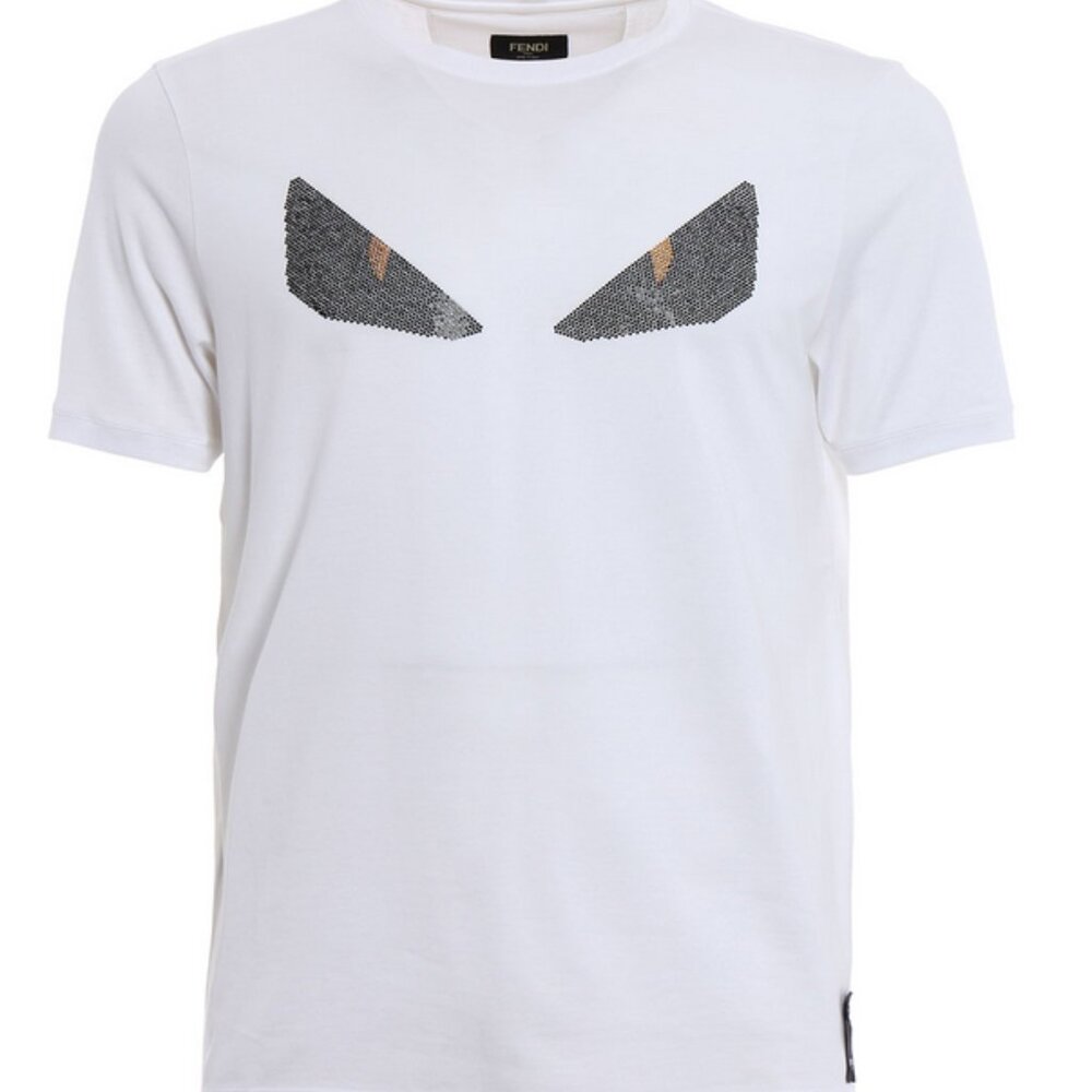 🖤NWOT💛 FENDI Monster T-shirt in White with Black and Gold Eyes✨